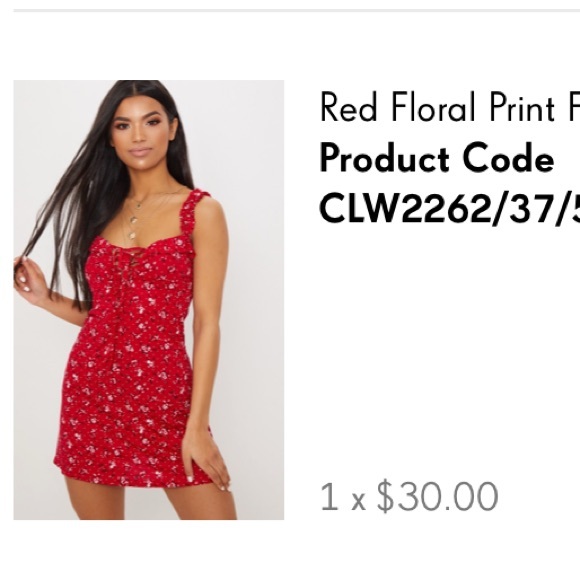 PrettyLittleThing Dresses & Skirts - Red Floral Print Dress
